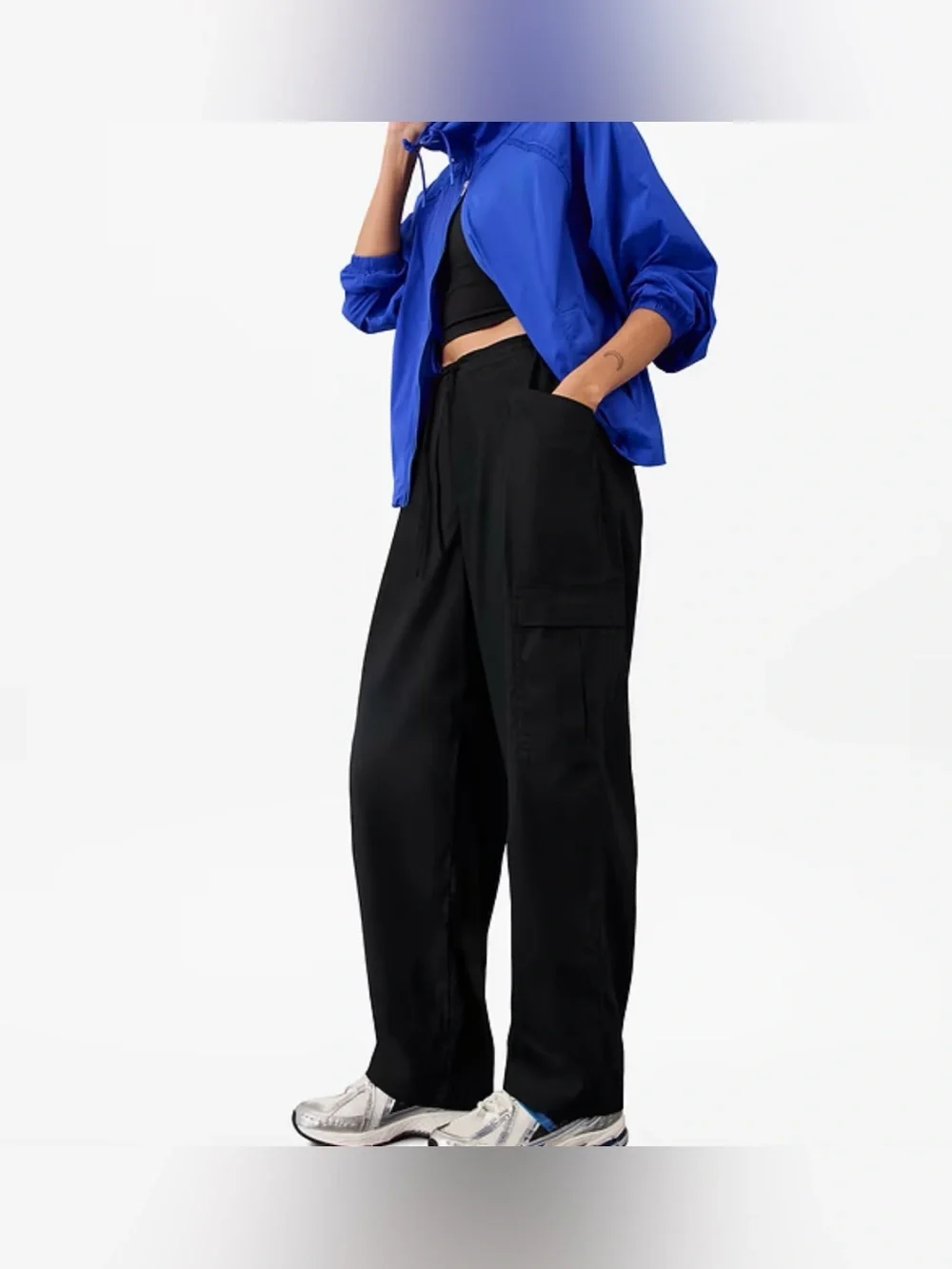 NEW NWT! ATHLETA PARADISE STRAIGHT LEG CARGO PANTS STRETCH LINEN sz M
